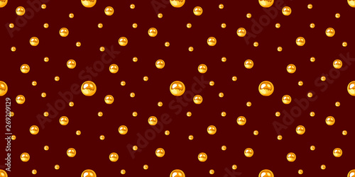 Golden pearl and chain glamour seamless pattern illustration.  fashion design...