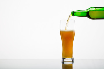 Glass of beer isolated