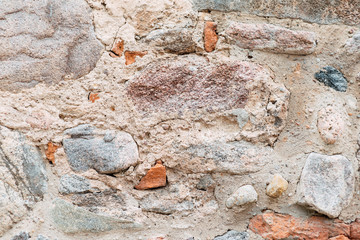 Neatly folded stone wall seamless texture background, old castle brick wall