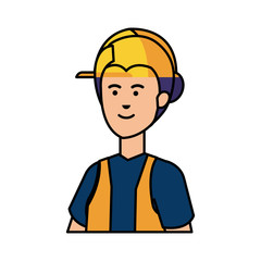 Poster - female builder worker with helmet