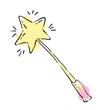 Doodle magic wand icon