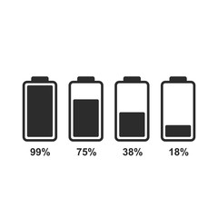 Aufkleber - Battery level indicators. Flat battery icons for design.