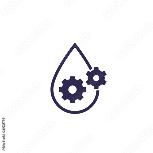 Cuadros en Lienzo lubricant, oil icon, drop and gears