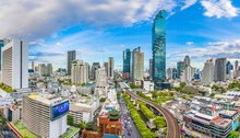 City View Of Bangkok City  And Subway Station Thailand