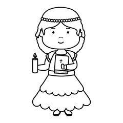 Sticker - little girl with holy bible first communion character