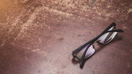 Wall Mural - glasses on wood table