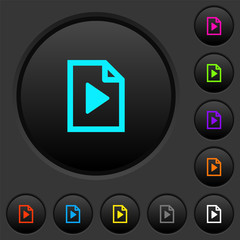 Poster - Playlist dark push buttons with color icons