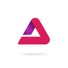 Poster - triangle abstract vector logo isolated, red gradient logotype isolated, modern trendy geometry elega
