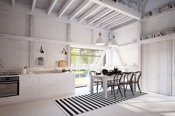 country kitchen interior.