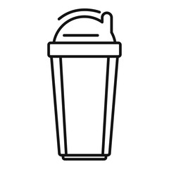 Poster - Plastic shaker bottle icon. Outline plastic shaker bottle vector icon for web design isolated on white background