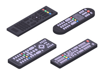 Poster - Remote icons set. Isometric set of remote vector icons for web design isolated on white background