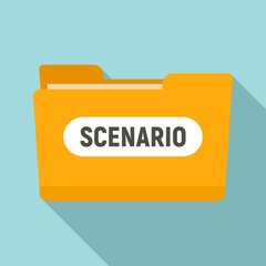 Poster - film folder scenario icon. flat illustration of film folder scenario vector icon for web design