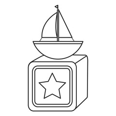 Poster - sailboat toy with block