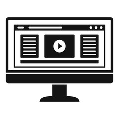 Poster - Monitor play video icon. Simple illustration of monitor play video vector icon for web design isolated on white background