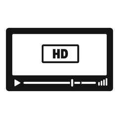 Wall Mural - Film hd playing icon. Simple illustration of film hd playing vector icon for web design isolated on white background