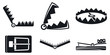 Trap catch icons set. Simple set of trap catch vector icons for web design on white background