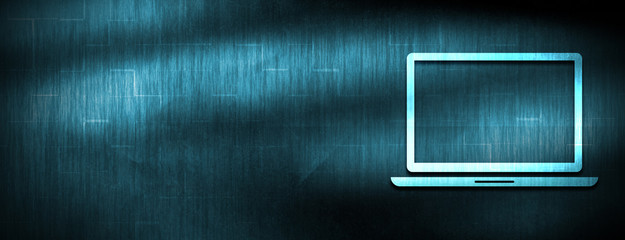 Wall Mural - Laptop icon abstract blue banner background