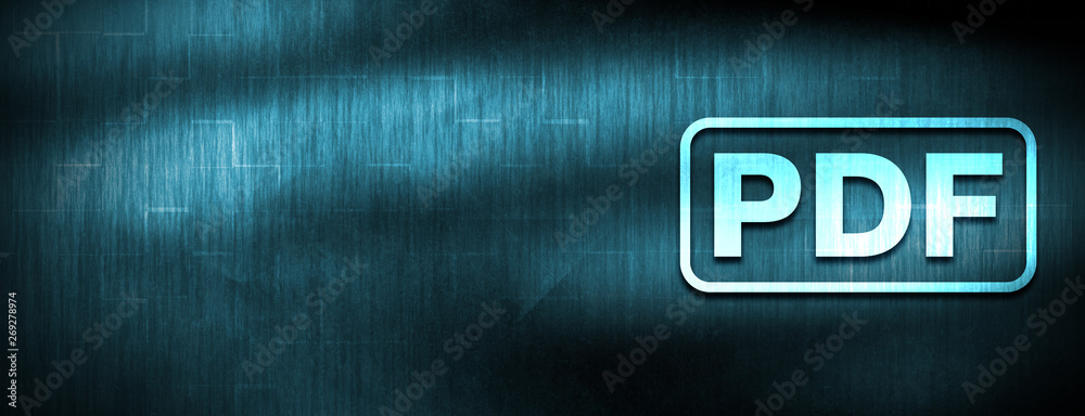 Banner Pdf File PDF icon abstract blue banner background Stock Illustration | Adobe Stock