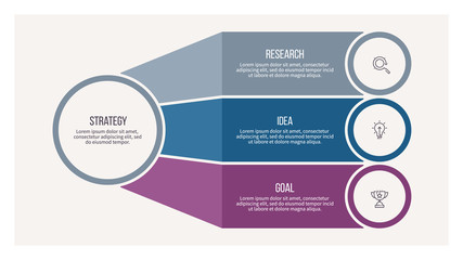 Wall Mural - Business infographic. Organization chart with 3 options. Vector template.