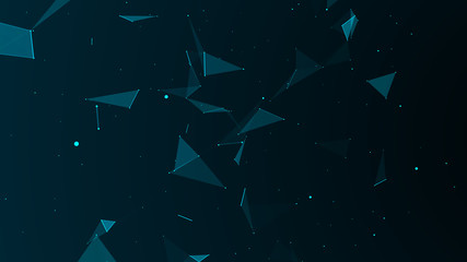 Fototapete - Abstract digital background. Cosmic particles. The effect of plexus. Big data visualization. 3d rendering
