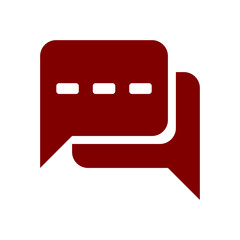 Sticker - chat icon, sms icon, chat, bubble, comments icon, communication, talk icon, speech bubbles maroon co