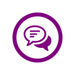 Sticker - Chat icon, sms icon, chat, bubble, comments icon, speech bubbles  purple color Icon