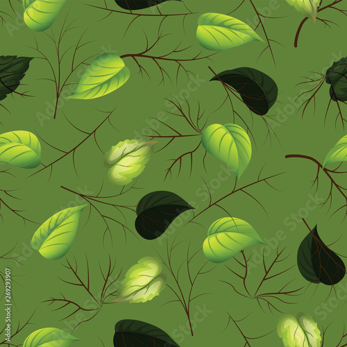beautiful tropical flower leave with branches pattern