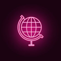 Poster - World globe neon icon. Elements of Sciense set. Simple icon for websites, web design, mobile app, info graphics