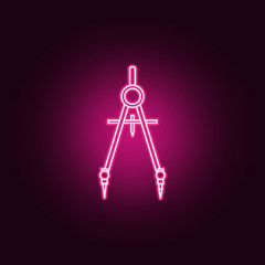 Poster - Compass neon icon. Elements of Sciense set. Simple icon for websites, web design, mobile app, info graphics