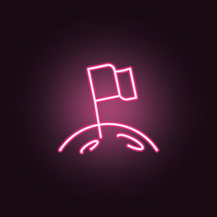 Poster - Moon flag neon icon. Elements of Space set. Simple icon for websites, web design, mobile app, info graphics