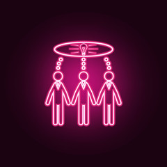Poster - team idea neon icon. elements of team work set. simple icon for websites, web design, mobile app, in