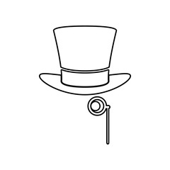 Wall Mural - hat and monocle icon. Element of Theatre for mobile concept and web apps icon. Outline, thin line icon for website design and development, app development