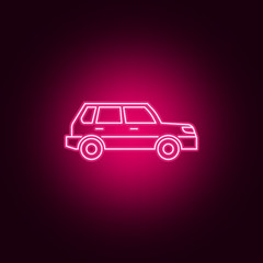 Poster - car neon icon. Elements of Transport set. Simple icon for websites, web design, mobile app, info graphics