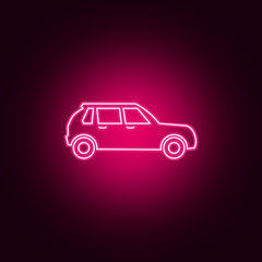 Poster - car neon icon. Elements of Transport set. Simple icon for websites, web design, mobile app, info graphics
