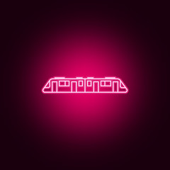 Poster - Modern high speed train neon icon. Elements of Transport set. Simple icon for websites, web design, mobile app, info graphics