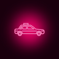 Canvas Print - Car neon icon. Elements of Transport set. Simple icon for websites, web design, mobile app, info graphics