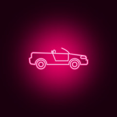 Poster - cabriolet car neon icon. Elements of Transport set. Simple icon for websites, web design, mobile app, info graphics