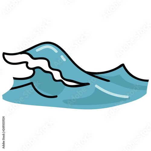 Cute Foaming Ocean Waves Cartoon Vector Illustration Motif Set Hand Drawn Isolated Nautical Elements Clipart For Aquatic Blog Sea Graphic Tide Web Buttons Buy This Stock Vector And Explore Similar Vectors