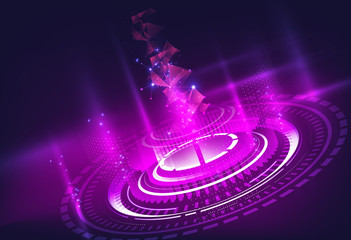 Poster - An abstract spiral template in futuristic style.  It is suitable for being as a background template, landing page in science, or technology related theme.