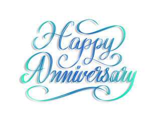 Wall Mural - Happy Anniversary - beautiful script hand lettering composition design