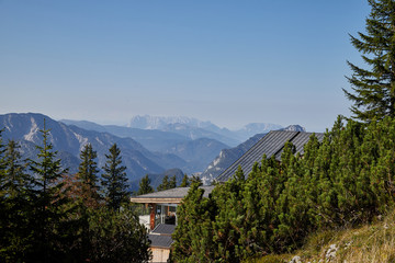 Mountain landscape with valley below. View from height