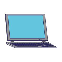 Computer and keyboard device isolated blue lines