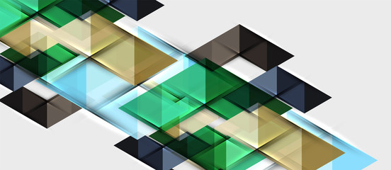 Abstract geometric background. Modern overlapping triangles. Unusual color shapes for your message. Business or tech presentation, app cover template