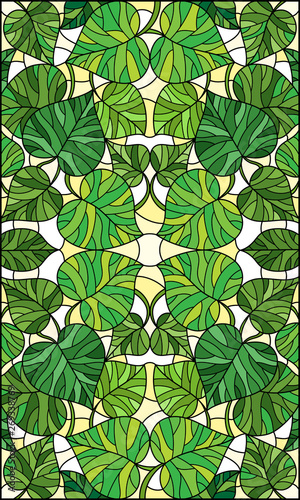Ilration In Stained Glass Style With Abstract Leaf Pattern Green Leaves On Yellow Background This Stock Vector And Explore Similar Vectors At Adobe - Stained Glass Leaves Pattern Ilration In Stained Glass Style With Abstract Leaf Pattern Green Leaves On Yellow Background This Stock Vector And Explore Similar Vectors At Adobe - Stained Glass Leaves Pattern