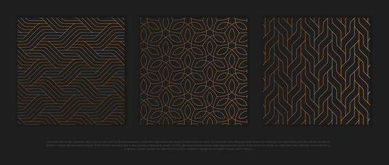 vector set of design elements, labels and frames for packaging for luxury products in trendy linear 