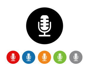 Poster - microphone Flat  icon symbols vector
