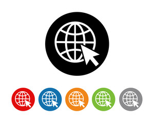 Poster - globe go to web flat icon. vector design
