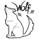 Fototapeta Dinusie - Cartoon doodle illustration of cute howling wolf for coloring book, t-shirt print design, greeting card