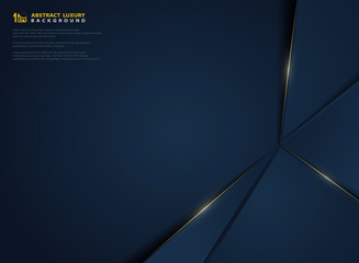 Fototapete - abstract vector gradient dark blue with golden light line template. illustration vector eps10