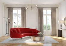 3d Rendering Of A Contemporary Modern Parisian Apartment